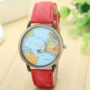 Plane Map Women's Watch