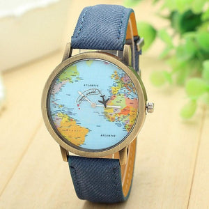 Plane Map Women's Watch